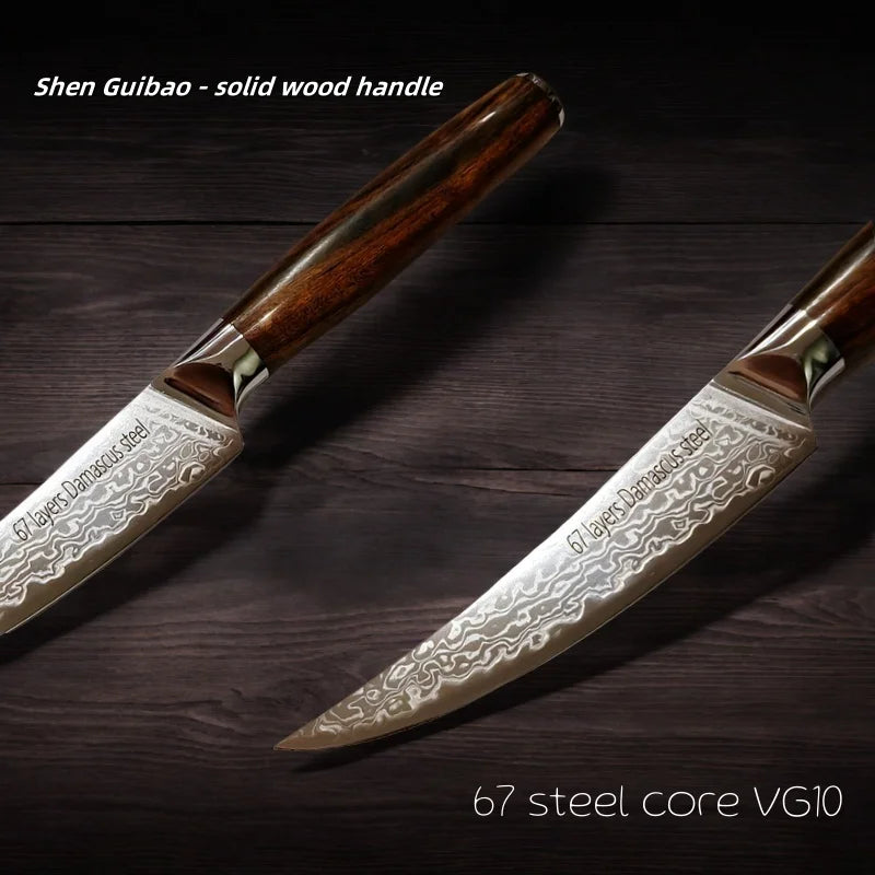 Damascus Steel VG10 Kitchen Knife – Ebony Handle | 12.5" Blade Damascus Kitchen Knife Axl