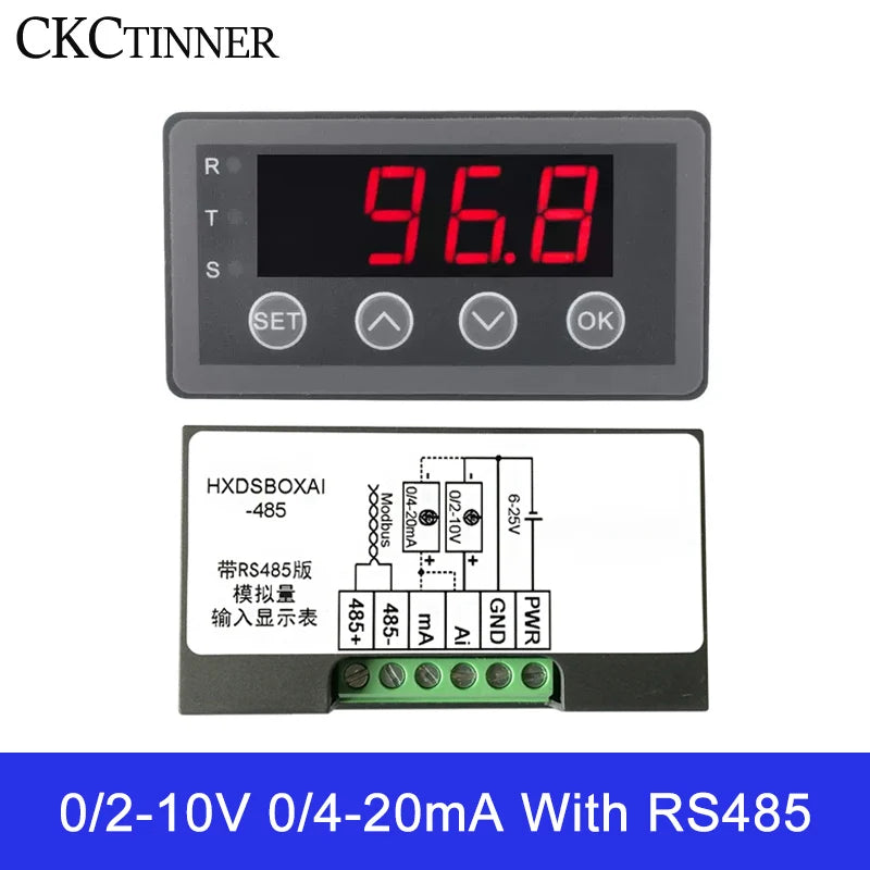 DC 0-10V 4-20mA Analog Input Digital Panel Meter | CKCTINNER Digital Panel Meter Axl With RS485