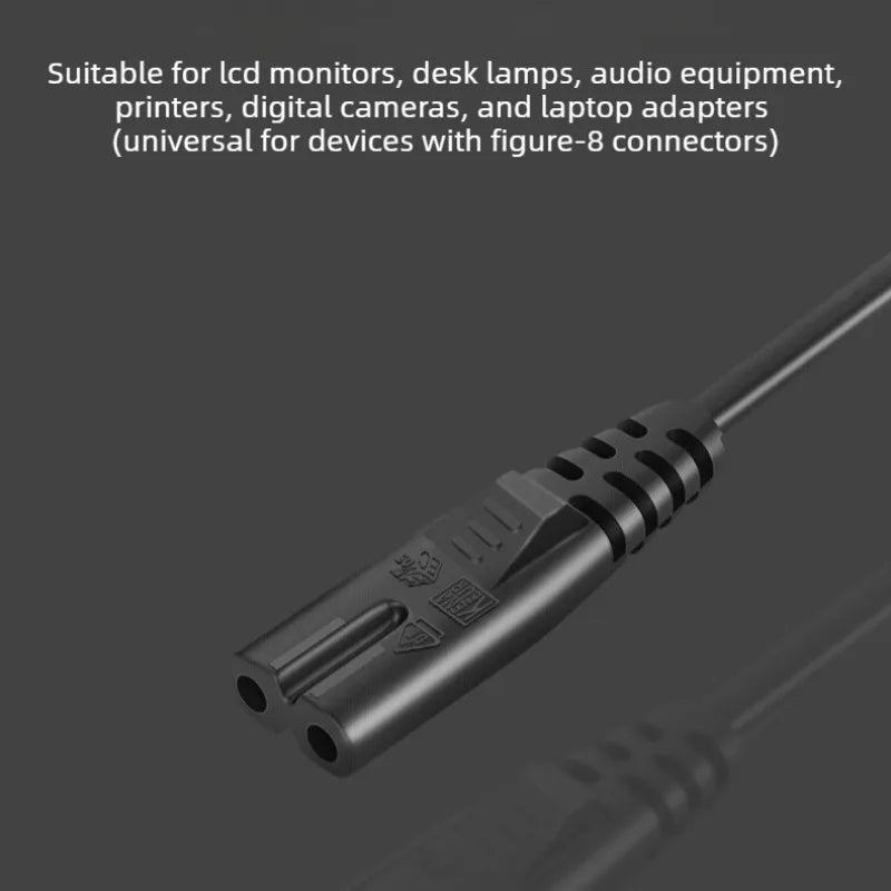 EU to IEC320 C7 Power Adapter Cable – 30cm Short Cord 250V Power Adapter Cable Axl