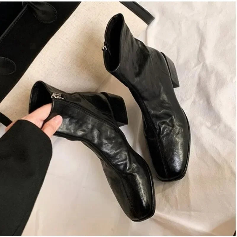 Women's Square Toe Chelsea Ankle Boots – Block Heel Chelsea Ankle Boots Axl black 37