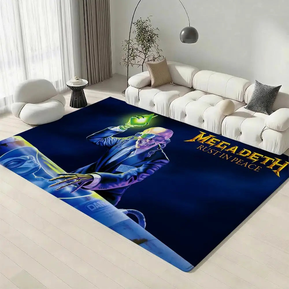 Megadeth Flannel Floor Mat – Non-Slip Soft Indoor Doormat Rug Flannel Floor Mat Axl
