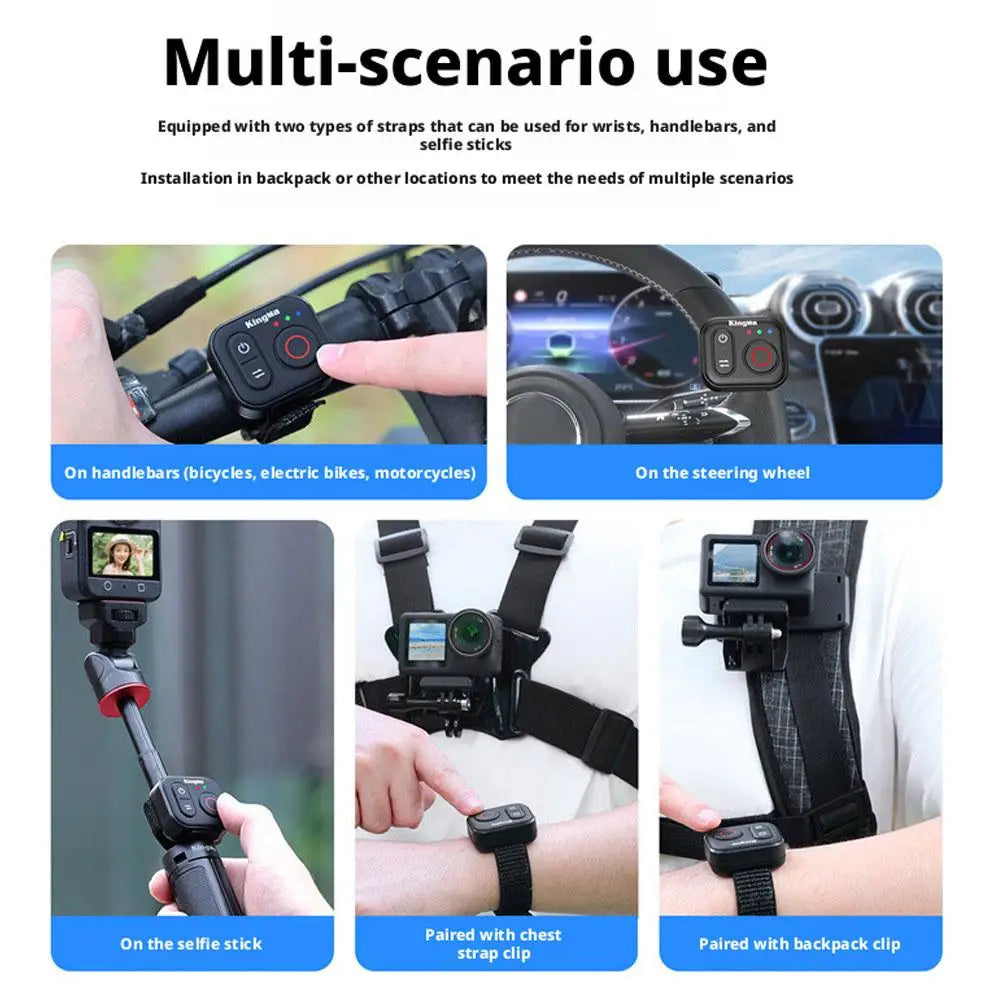 Bluetooth Remote for DJI Action 4/5/6 & Osmo 360 + Wrist Strap Camera Remote Control Axl