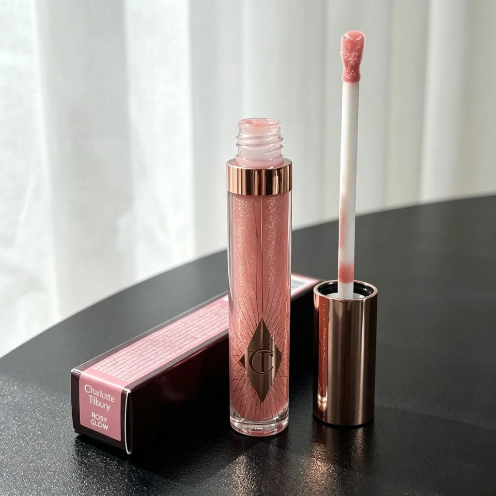 Charlotte Tilbury Collagen Lip Gloss & Mattifying Setting Powder Lip Gloss Set Axl Rosy Glow