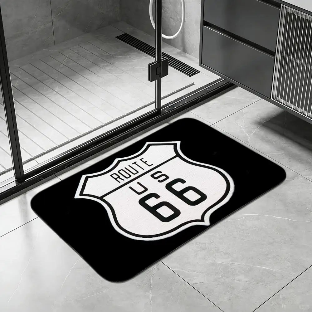 Route 66 Diatomite Bath Mat – Quick Dry & Anti-Slip Floor Mat Diatomite Bath Mat Axl White1 30x45cm