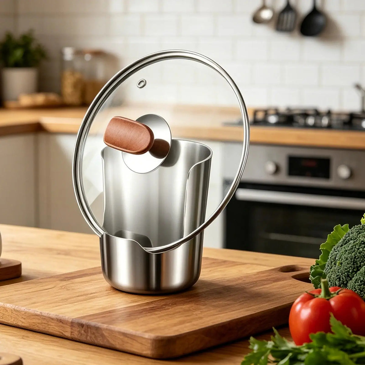 Stainless Steel Pot Lid Holder & Spoon Rest – Kitchen Stand Spoon Rest & Lid Holder Axl Default Title
