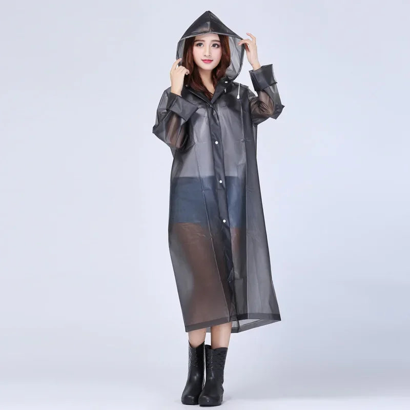 Women's Waterproof Rain Poncho – Clear Yellow Nylon Raincoat Women's Rain Poncho Axl Grey M