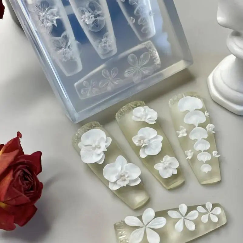 3D Silicone Nail Mold – Phalaenopsis Flower DIY Nail Art Template Nail Art Mold Axl