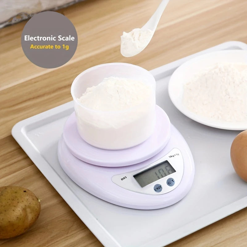 KEMORELA 5KG Digital Kitchen Scale – LCD, 1g Accuracy Digital Kitchen Scale Axl