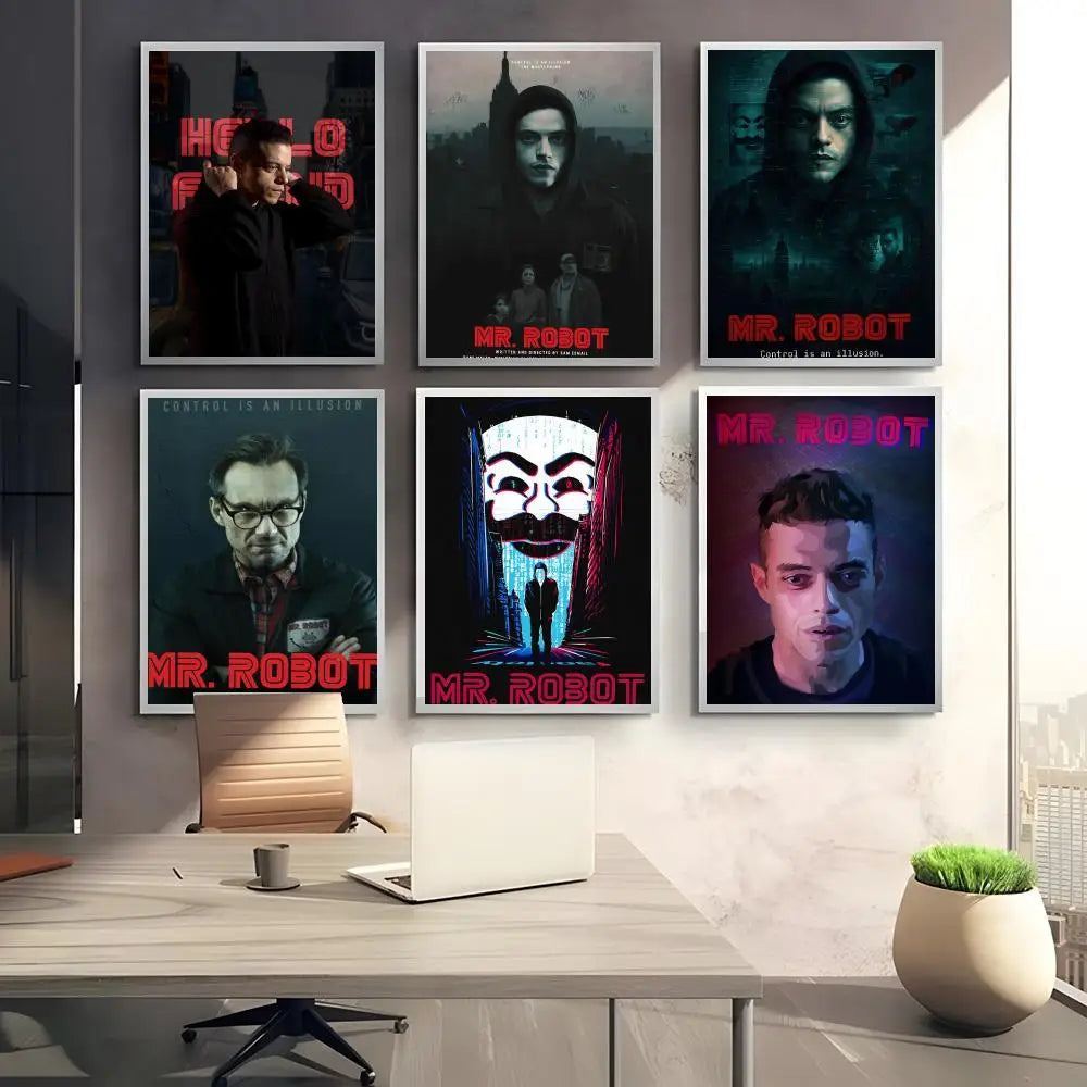 Mr. Robot Poster – Self-Adhesive Wall Art Sticker | Home Décor Wall Art Sticker Axl
