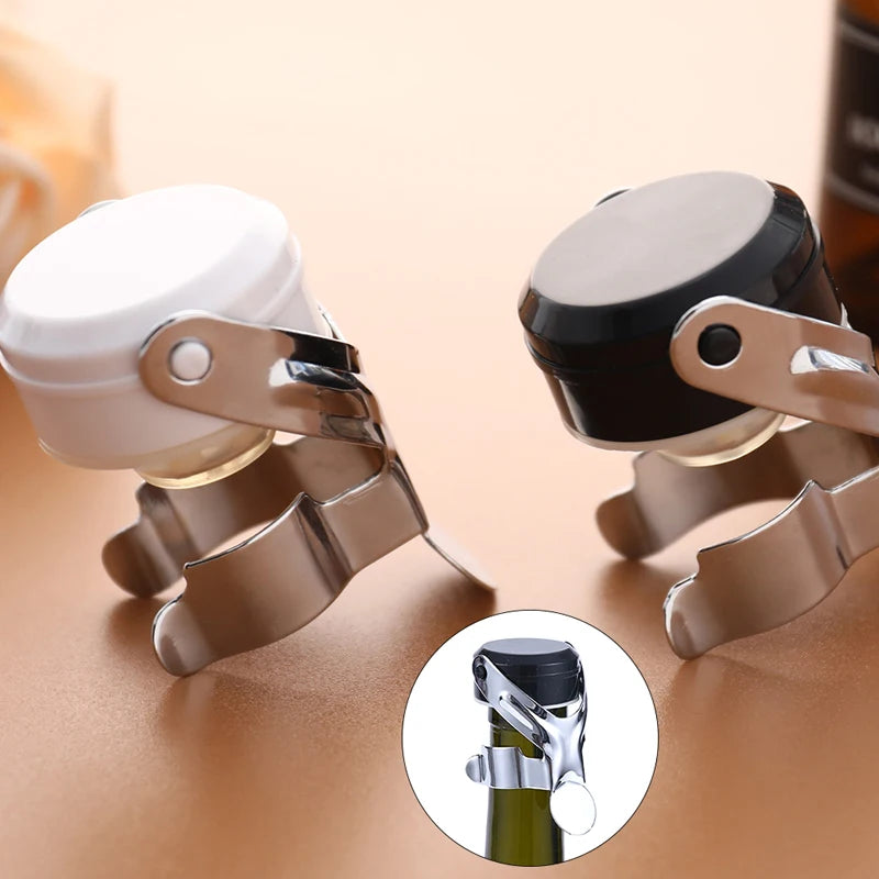 Stainless Steel Champagne & Wine Stopper with Built-In Pump Wine Bottle Stopper Axl