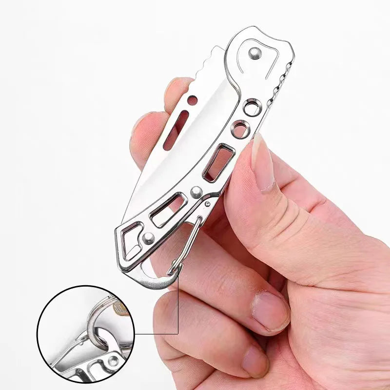Mini Stainless Steel Folding Pocket Knife with Keychain Rope Folding Pocket Knife Axl