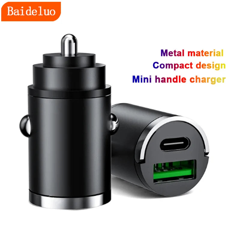 Mini 100W USB-C Car Charger – PD & QC Fast Charging Adapter Car Phone Charger Axl