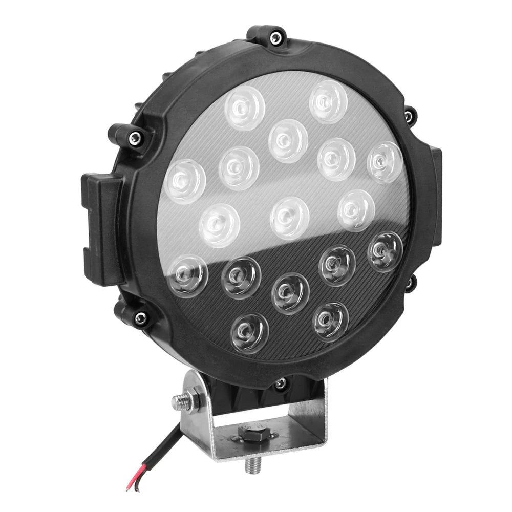 51W 7-Inch Round LED Spot Work Light – Truck & Off-Road LED Work Light Axl black