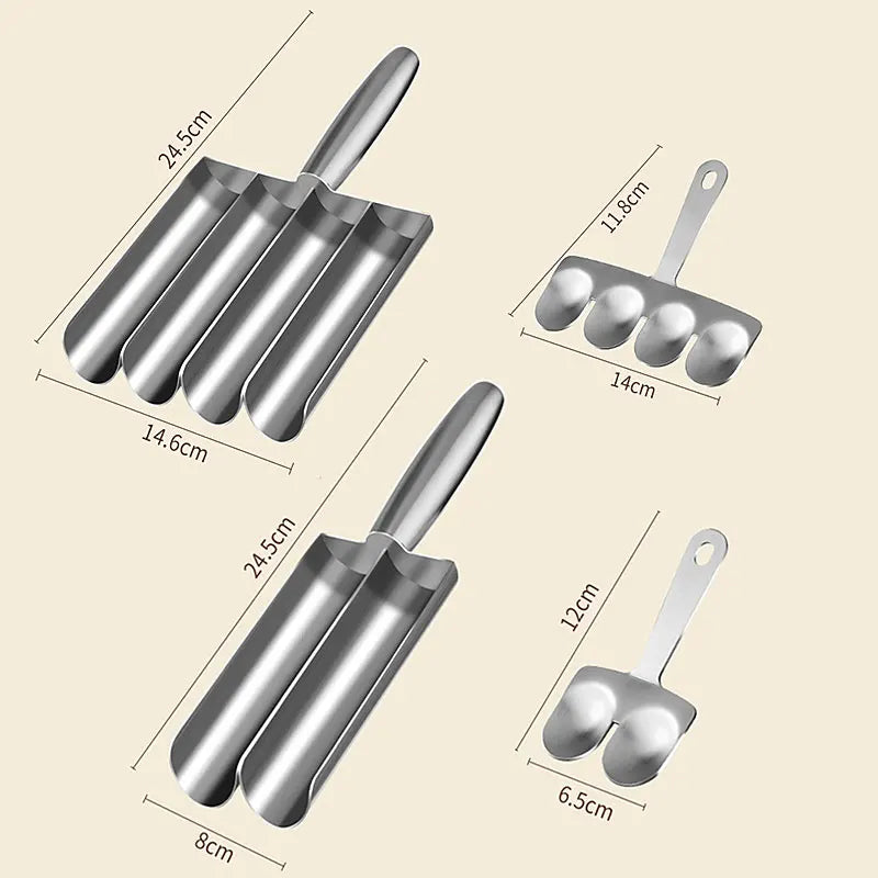 Stainless Steel Meatball Maker with Cutting Spade | 2/4 Scoop Meatball Maker Tool Axl