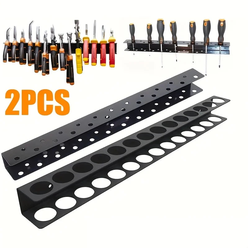 Wall-Mounted 14-Hole Screwdriver Organizer & Tool Storage Rack Tool Storage Rack Axl 1pc Set