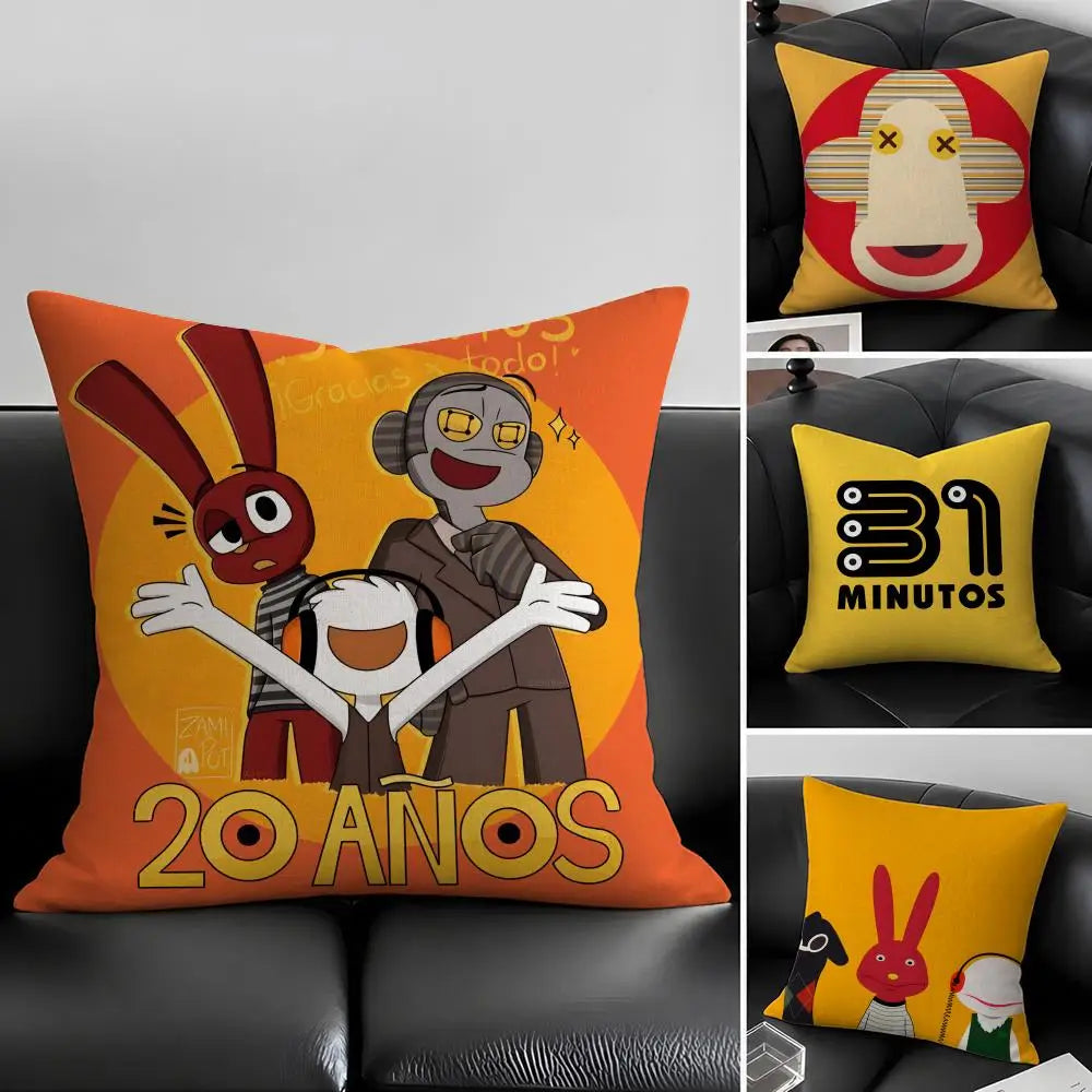 Cartoon Print Linen Cushion Covers – Sofa, Bed & Chair Pillowcase Linen Cushion Cover Axl