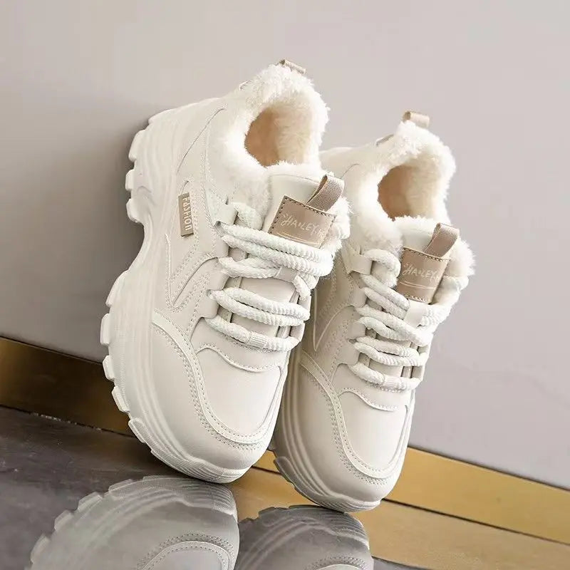 Fleece Lined Women's Winter Sneakers – Chunky Sole Casual Shoes Women's Winter Sneakers Axl