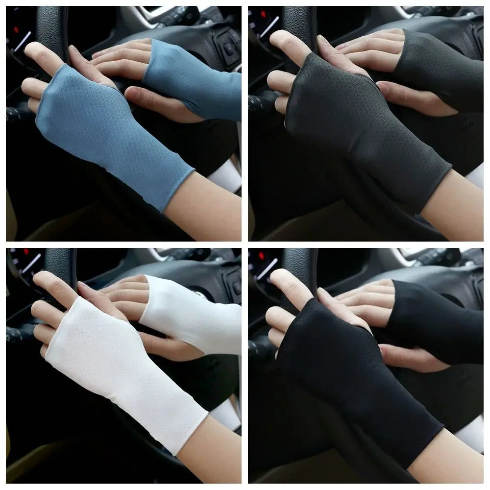 Ice Silk Fingerless Gloves – UV Arm Warmers for Cycling Arm Warmer Gloves Axl