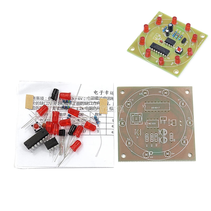 NE555 CD4017 LED Lucky Turntable DIY Soldering Kit 3V DIY Electronics Kit Axl