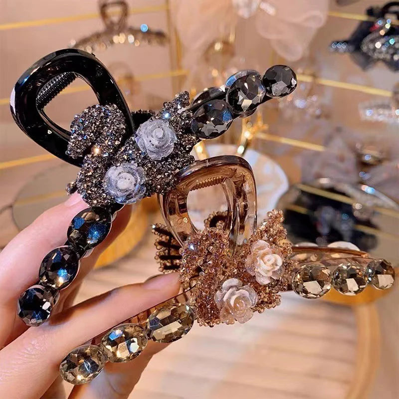 Camellia Pearl Shark Claw Hair Clip – Elegant Crab Clip Hair Claw Clip Axl