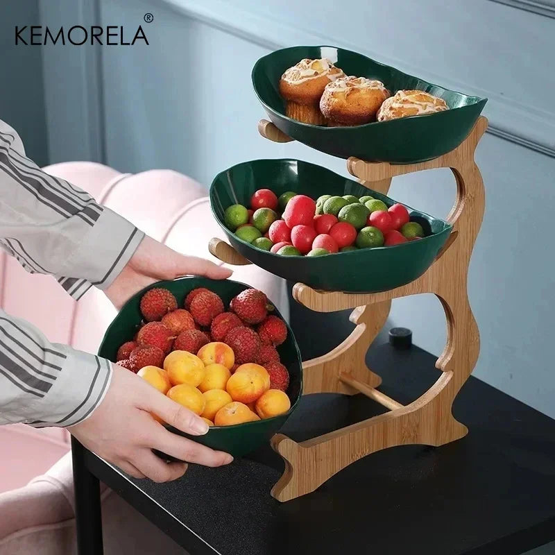 2/3 Layer Fruit Plate – Modern Plastic Tiered Snack Dish Stand Tiered Serving Stand Axl