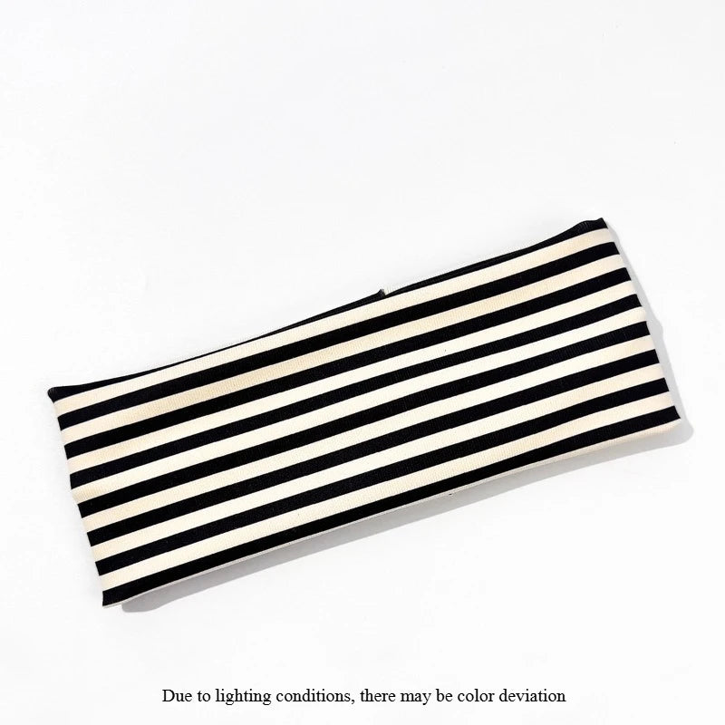 Striped Elastic Headbands Set – Cotton Hair Bands for Women Elastic Headband Set Axl Beige-1pcs