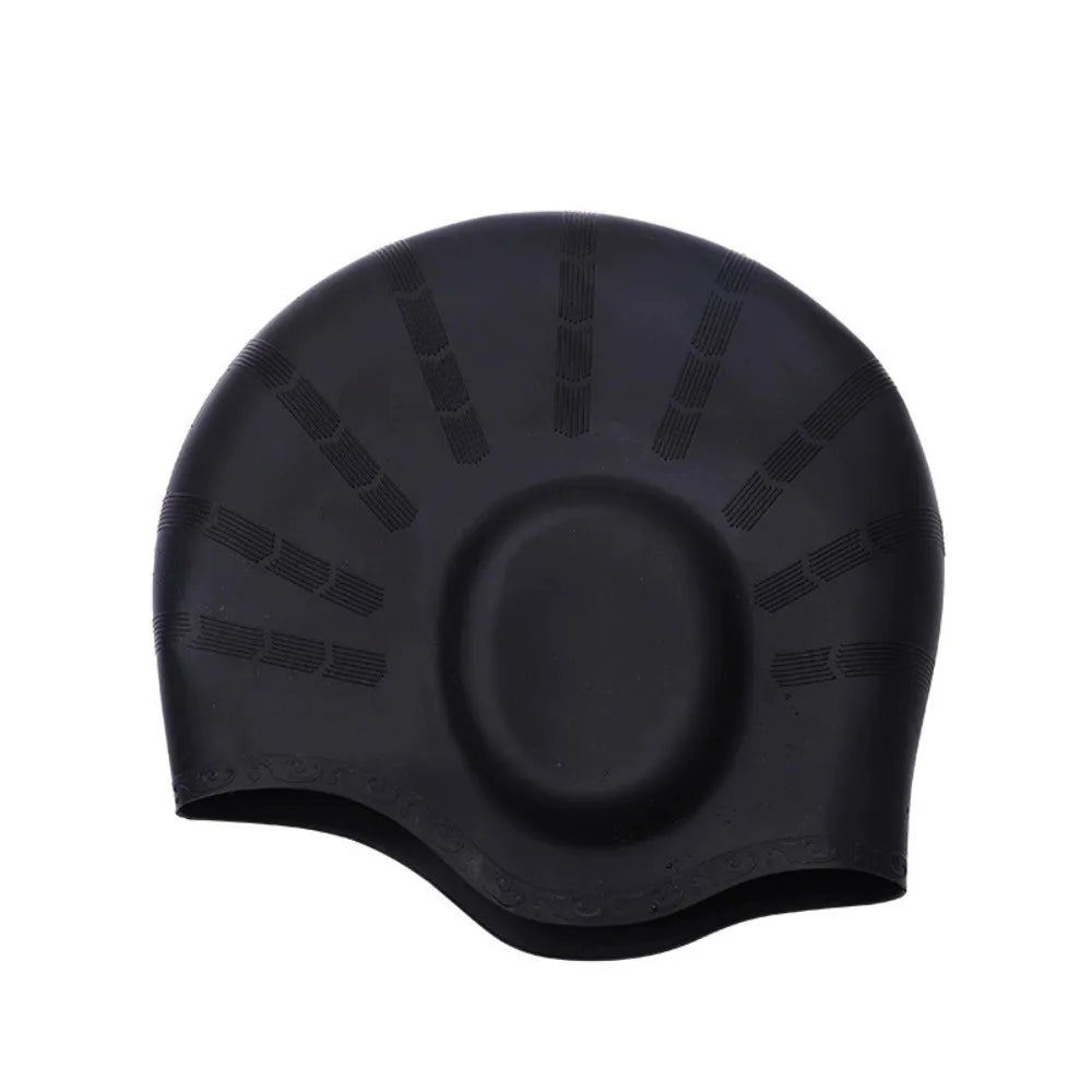 Silicone Swim Cap with Ear Pockets – Large Size, High Elasticity Silicone Swim Cap Axl Black