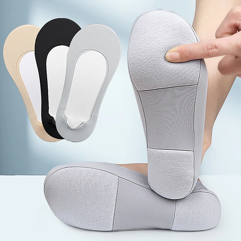 3D Arch Massage No-Show Socks | Silicone Heel Grip Women Massage No-Show Socks Axl