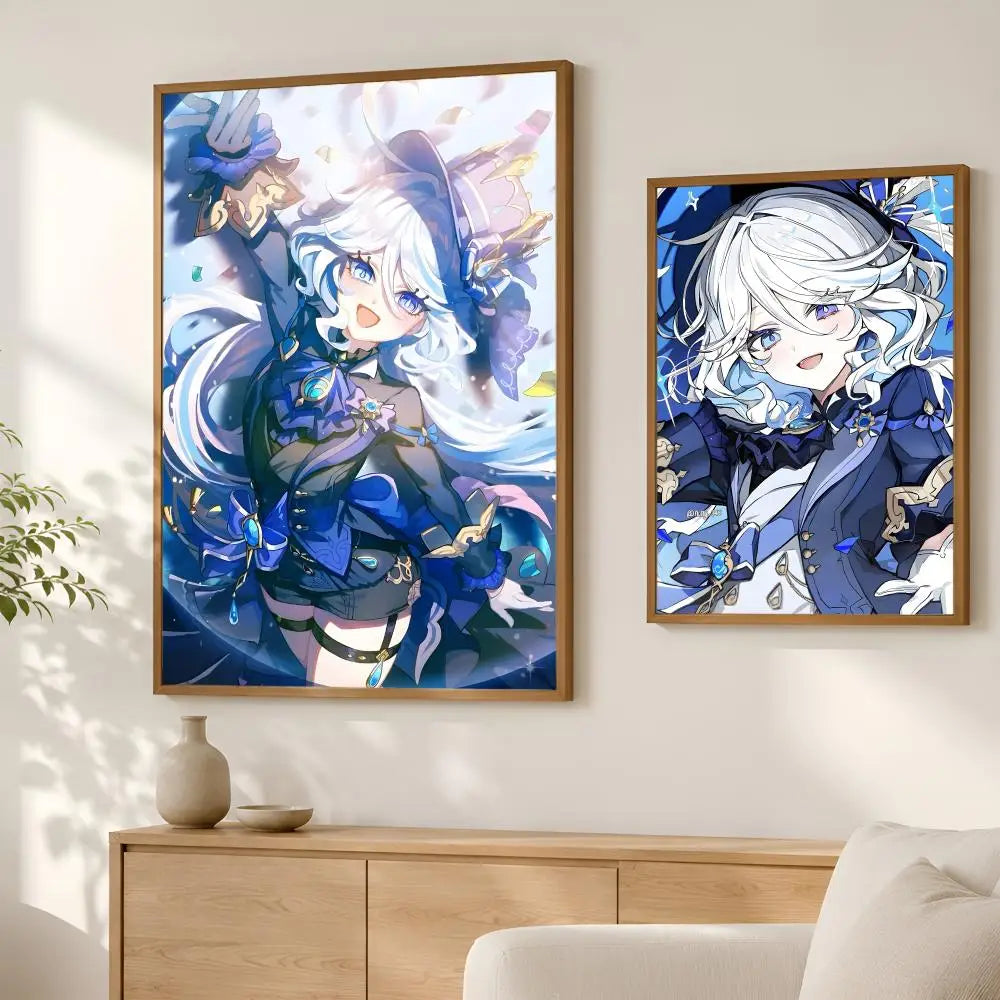 Furina Genshin Impact Self-Stick HD Poster – Waterproof Wall Art Wall Art Poster Axl