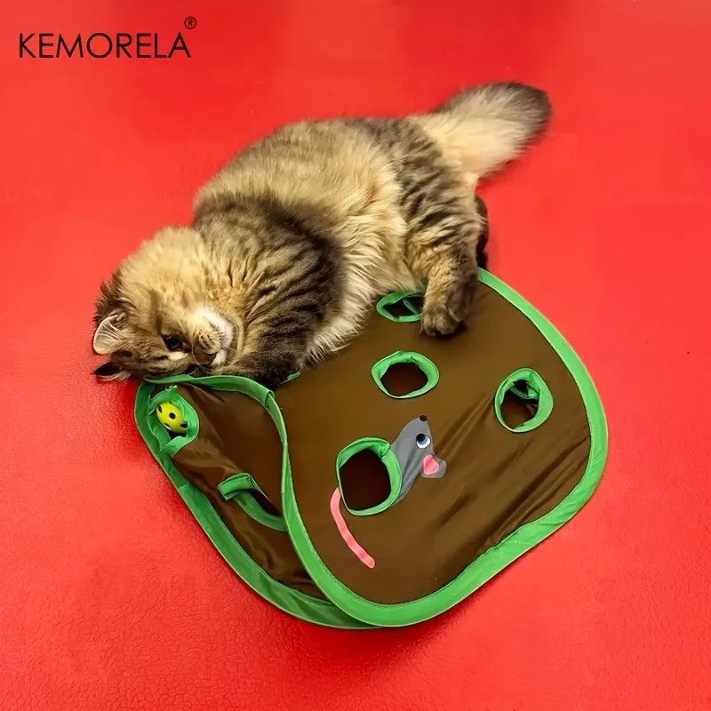 KEMORELA Cat Tunnel Toy – 9-Hole Foldable Hide & Seek Game Cat Tunnel Toy Axl