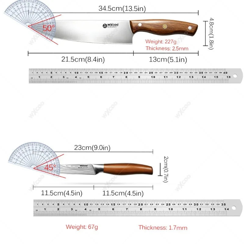WXCOO Chef's Knife – 5Cr15Mov Stainless Steel Kitchen Knife Professional Chef's Knife Axl
