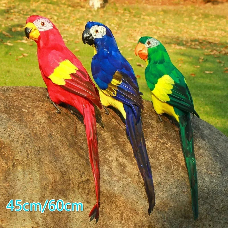 Handmade Foam Feather Macaw Parrot Garden Figurine 45/60cm Garden Bird Figurine Axl