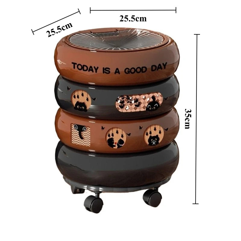 High-Capacity Press-Top Trash Can with Cover | Kitchen & Bathroom Trash Can Axl Brown