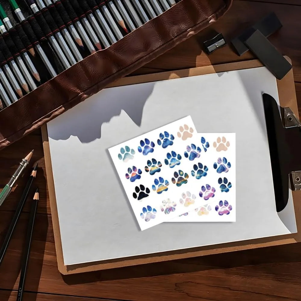 Paw Print Self-Adhesive Stickers – 20 Sheets, 320 pcs Decorative Stickers Axl