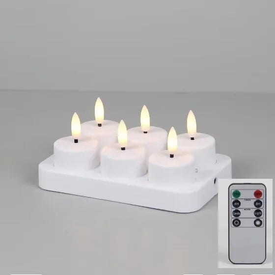 LED Rechargeable Flameless Tea Light Candles – 4/6/8 Pack LED Flameless Candles Axl 6Pcs