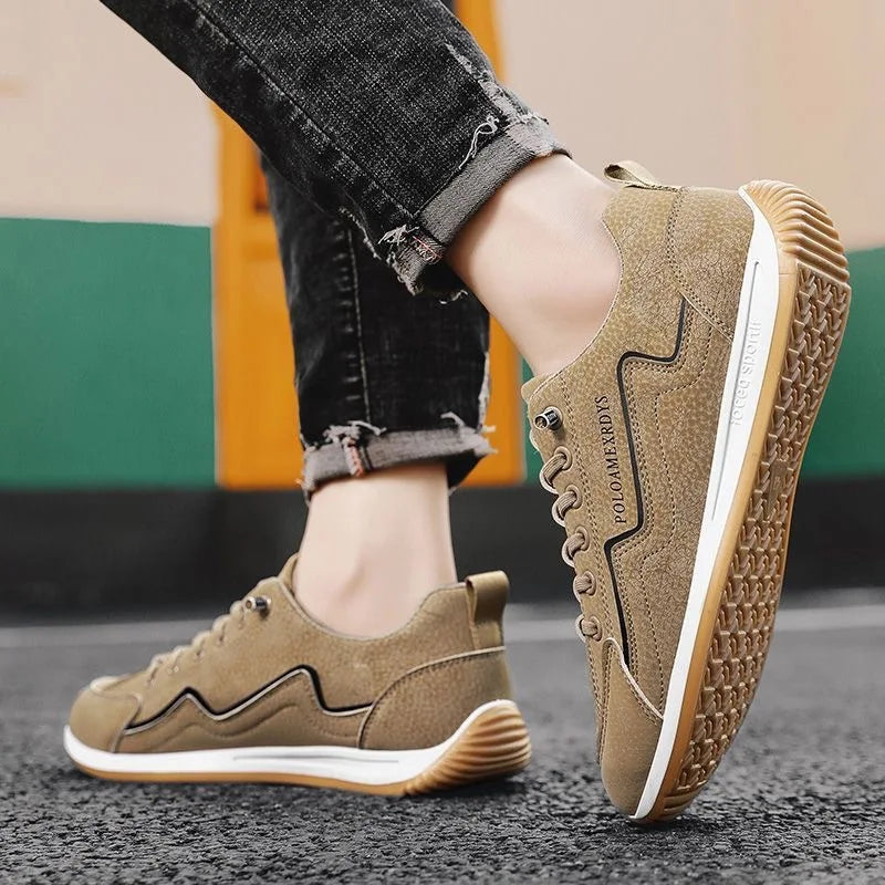 Men's Leather Athletic Sneakers – Lightweight Breathable Running Shoes Men's Athletic Sneakers Axl