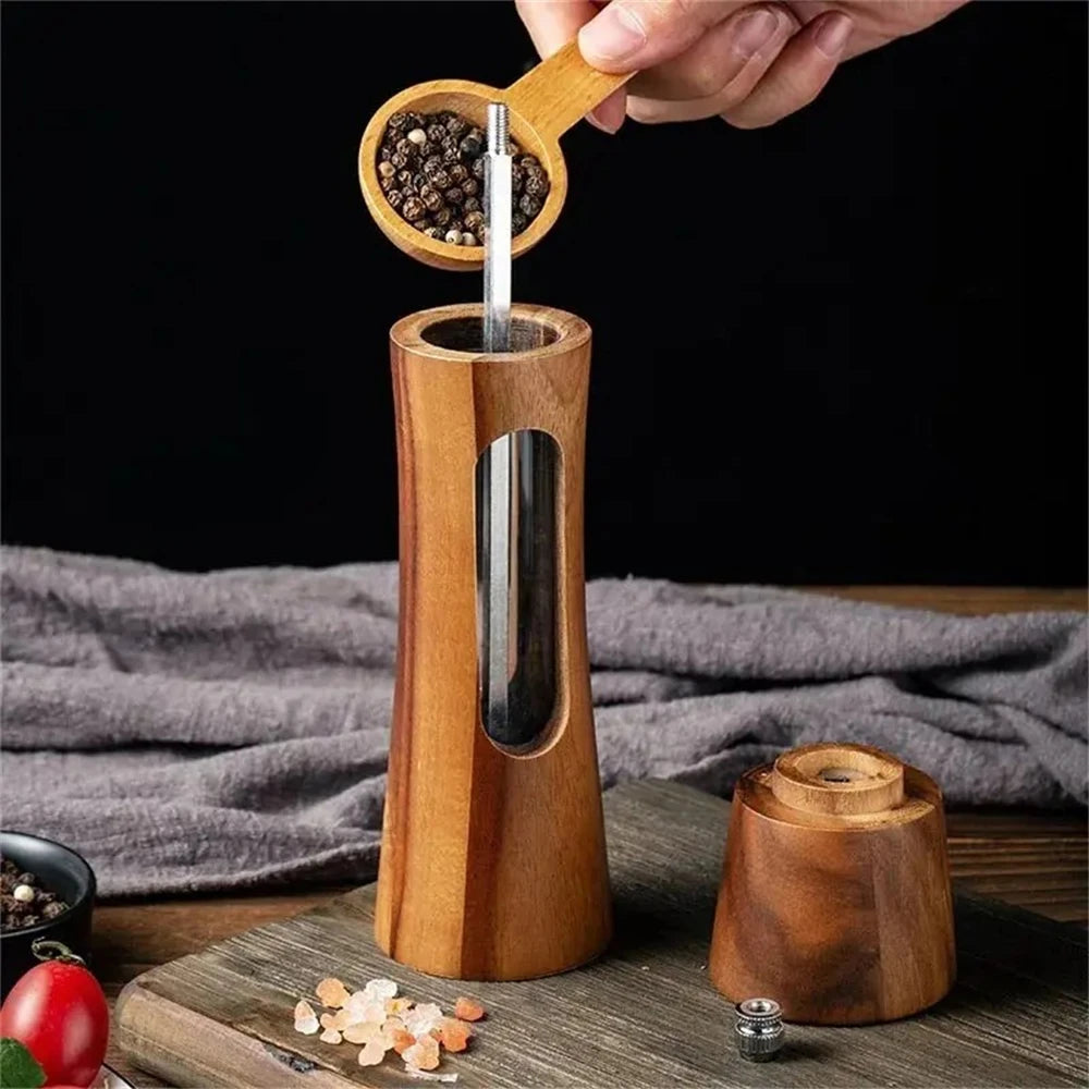 Wooden Salt & Pepper Grinder Mill Set | Adjustable Ceramic Salt & Pepper Mill Axl
