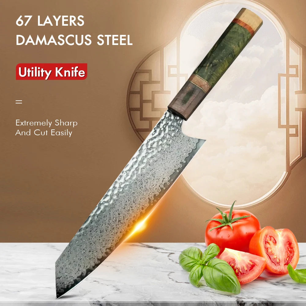 8-Inch Damascus Steel Chef's Knife – Japanese-Style Wood Handle Chef's Knife Axl 8 inch Chef Knife