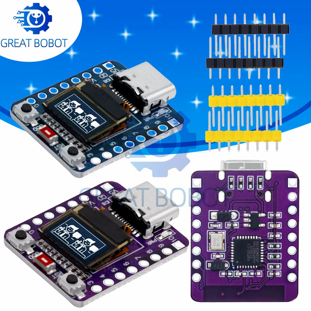 Mini ESP32-C3 Dev Board – Wi-Fi, Bluetooth & OLED Display Microcontroller Dev Board Axl