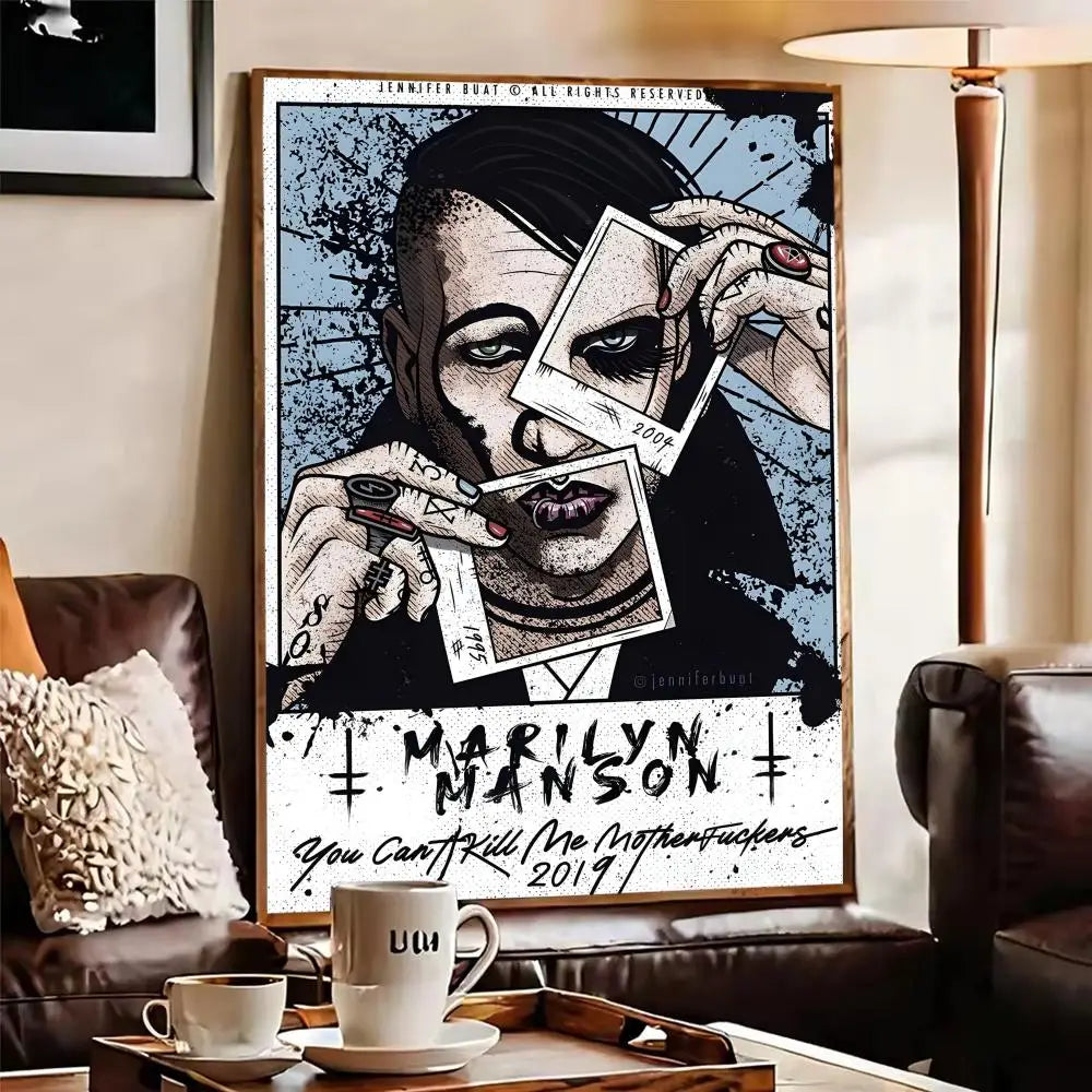 Marilyn Manson Canvas Wall Art Poster – Unframed Home Decor Canvas Wall Art Axl