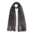 Lace Tassel Sheer Shawl Scarf – Gold & Silver Shimmer Fashion Scarf Axl Black