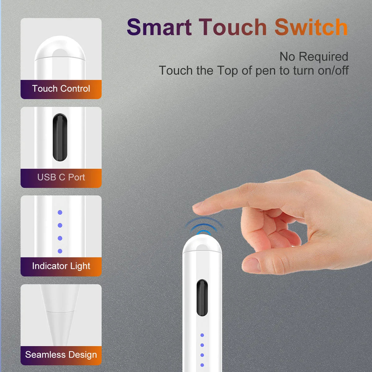 Stylus Pen for iPad 2018–2026 | LED, Tilt & Palm Rejection iPad Stylus Pen Axl