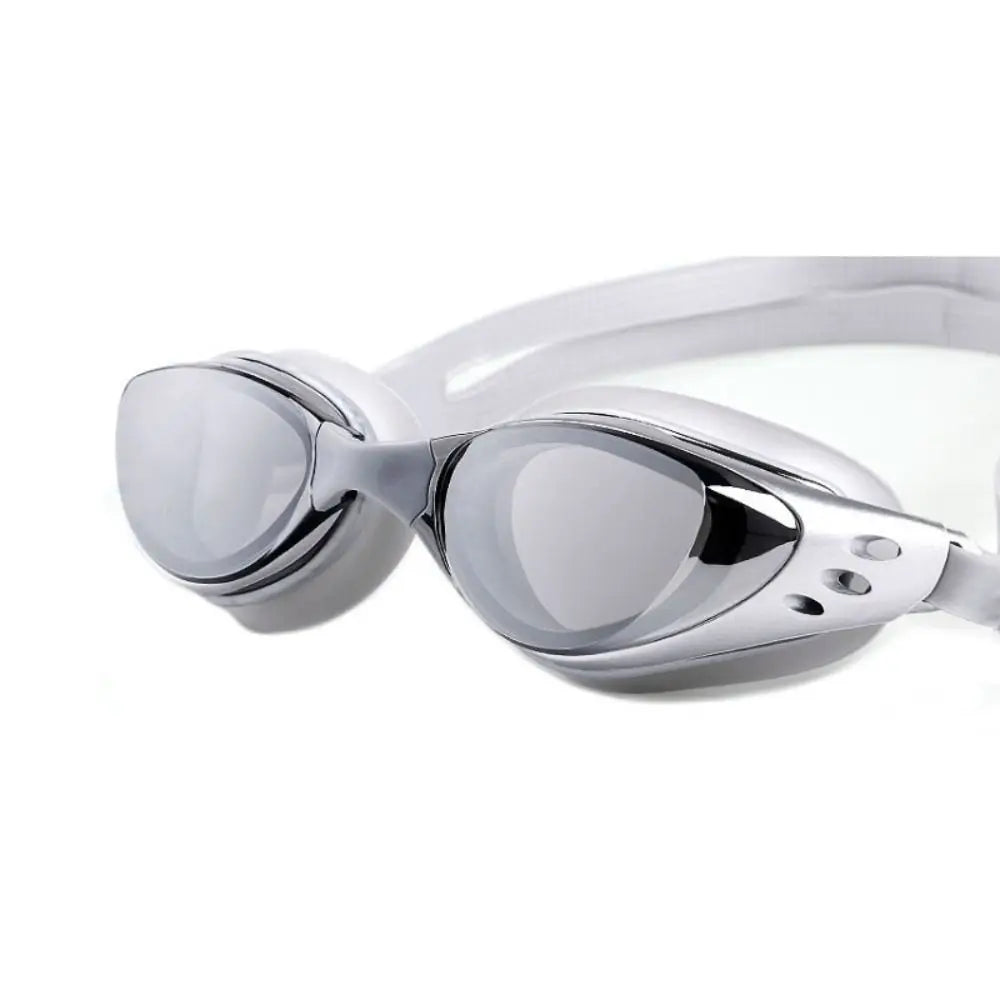 Anti-Fog UV Electroplated Swimming Goggles – Ultralight Silicone Swimming Goggles Axl silver
