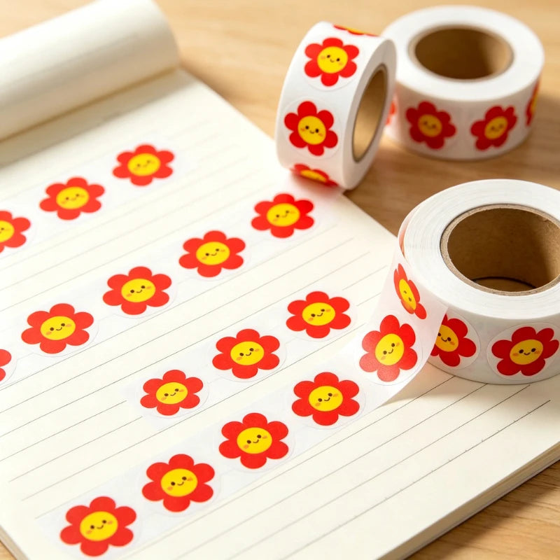 5-Roll Flower Reward Stickers for Kids – Classroom & Crafts Reward Sticker Rolls Axl