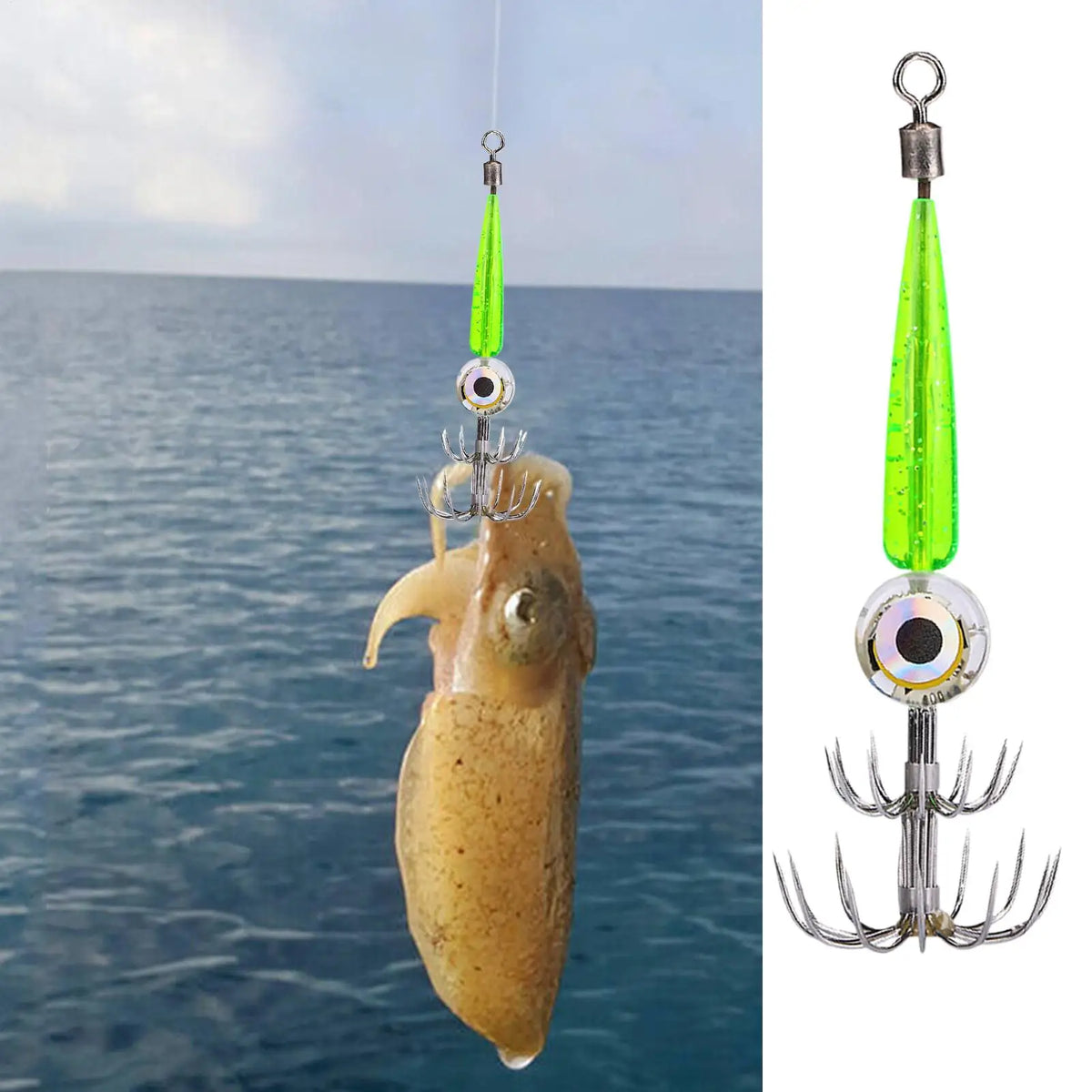 LED Glow Squid Jig Hook – Saltwater Waterproof Fishing Lure Squid Fishing Lure Axl