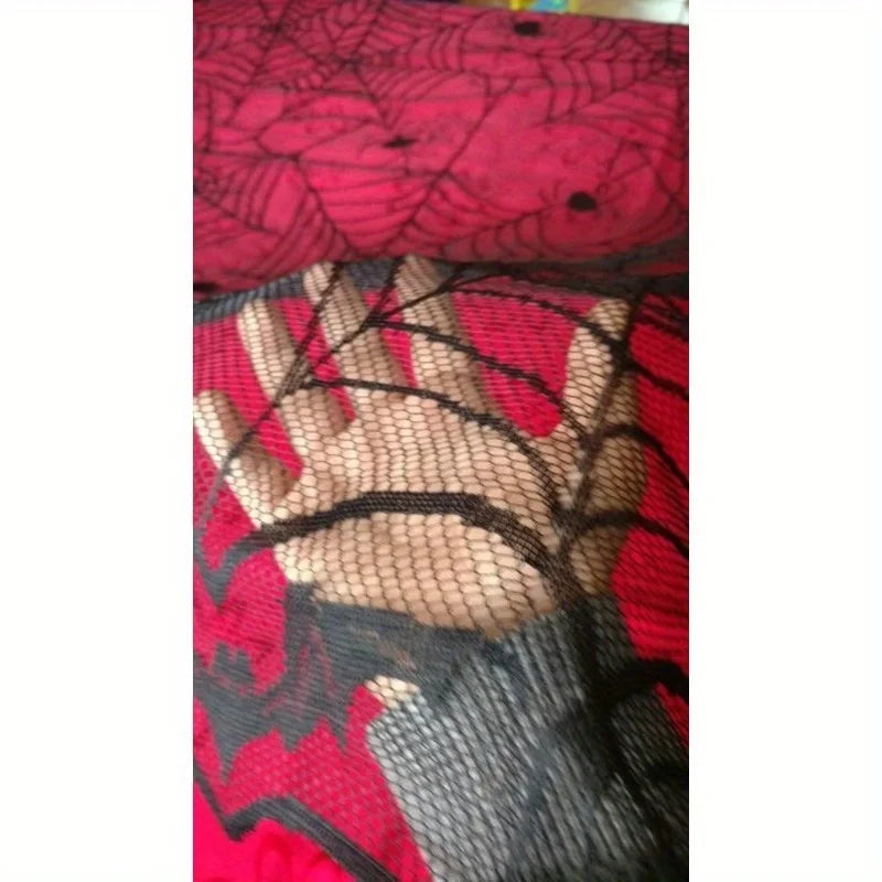 Halloween Lace Spider Web Tablecloth 120×240cm – Black Decor Halloween Tablecloth Axl