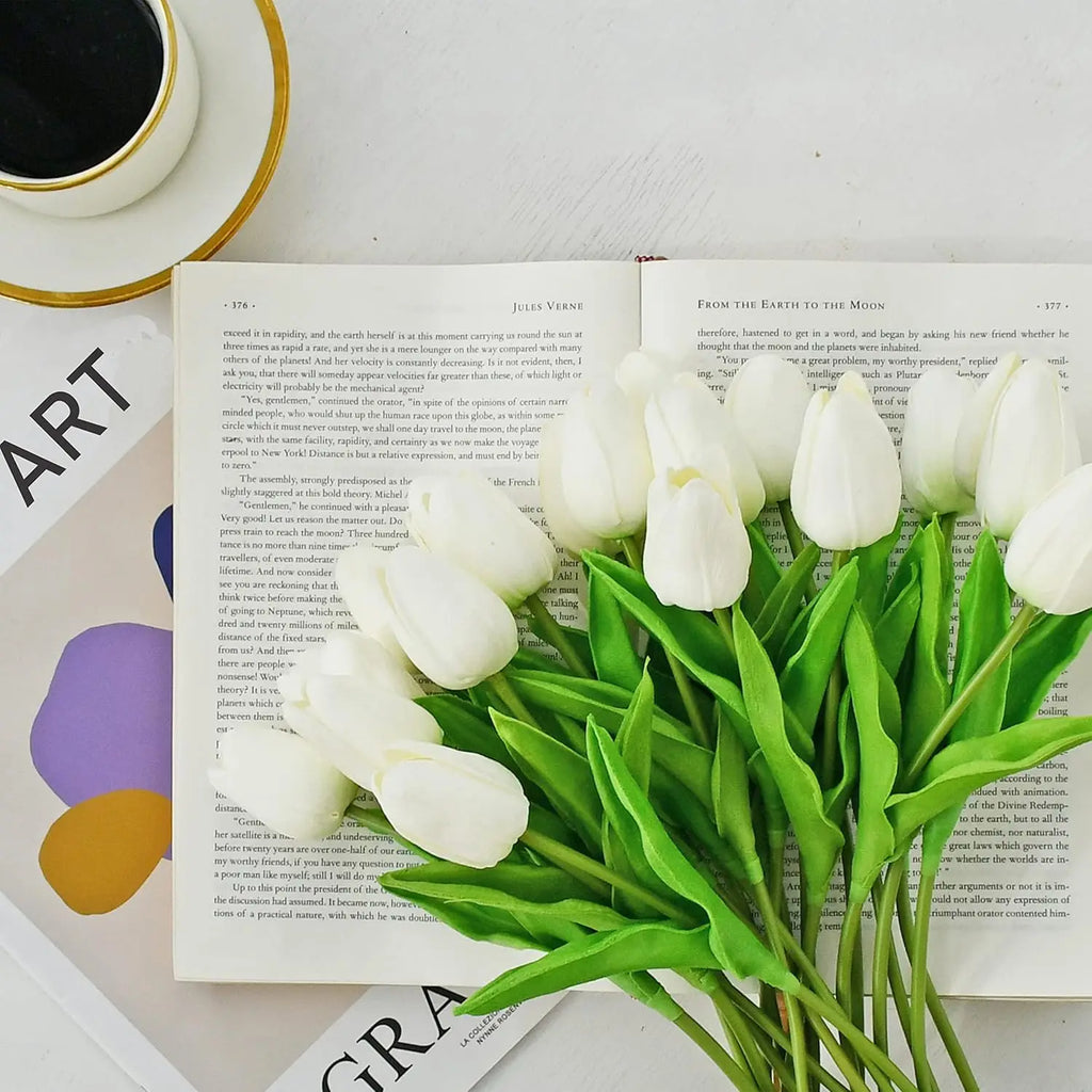 Artificial Tulip Flowers – Latex Bouquet for Wedding & Home Decor Artificial Flower Bouquet Axl