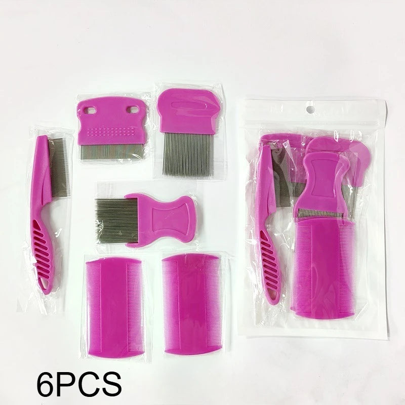 Pet Grooming Comb Set – Dog & Cat Dematting & Flea Combs Pet Grooming Comb Axl Pink-6pcs