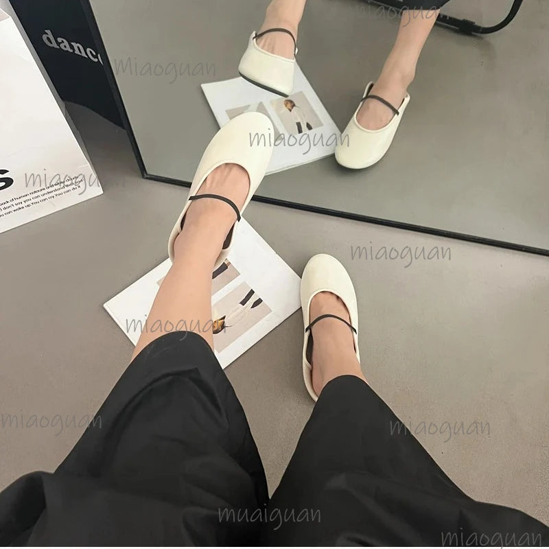 Women's Mary Jane Ballet Flats – Slip-On Round Toe Loafers Ballet Flats Axl