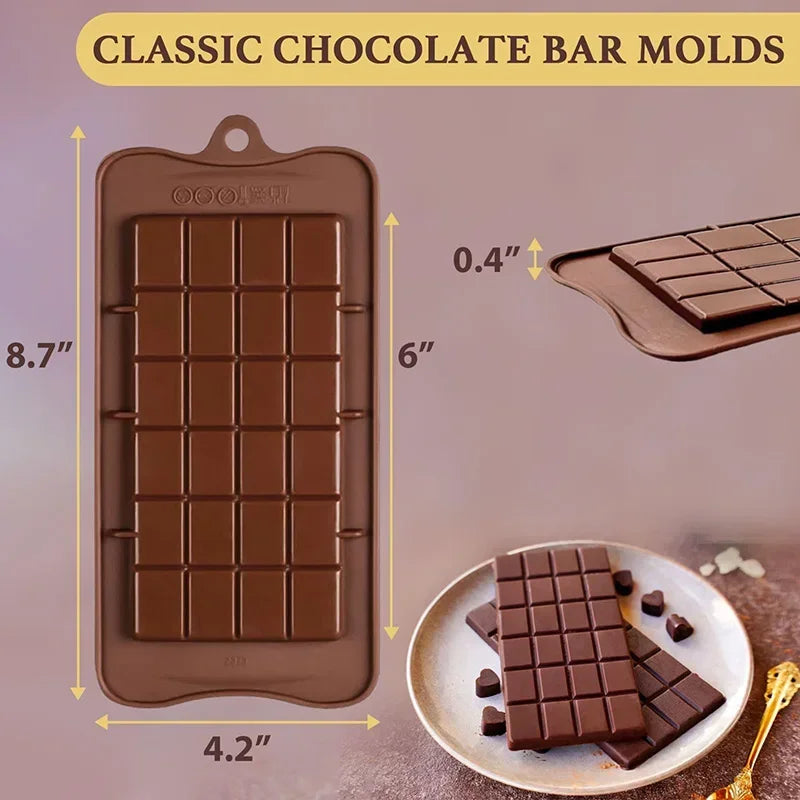 Silicone Chocolate Bar Mold – BPA Free Non-Stick Easy Release Silicone Baking Mold Axl